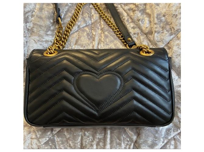 Gucci GG Marmont Matelasse Mini Borsa a tracolla in pelle - Nera Nero - vista 3
