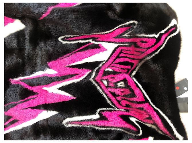 Philipp Plein Abrigo de visón Thunder negro rosa blanco Multicolor - vista 3