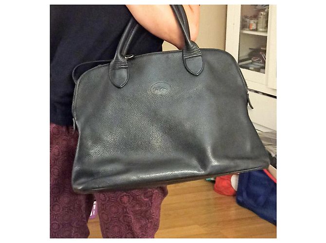 Borsa a mano Longchamp in pelle martellata nera Nero - vista 2