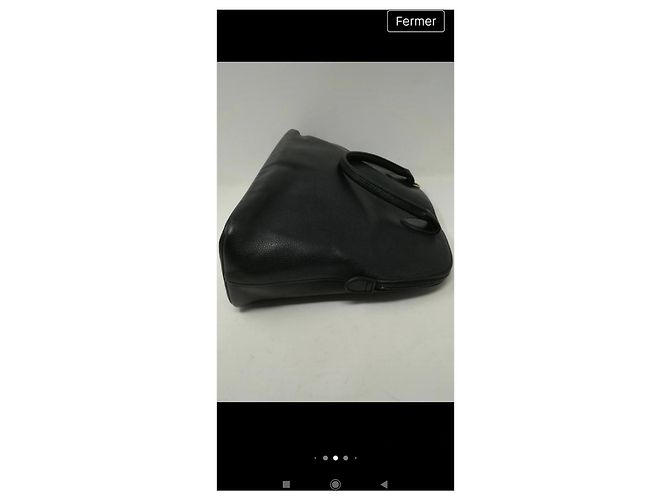 Borsa a mano Longchamp in pelle martellata nera Nero - vista 8