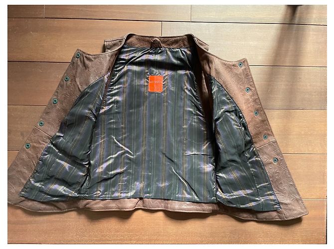 Christian Lacroix Lederweste aus geprägtem Leder braun - Ansicht 4