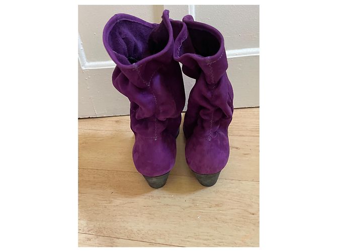 Autre Marque Botas de Tornozelo Arche Roxas em Camurça 40 Roxo - vista 4