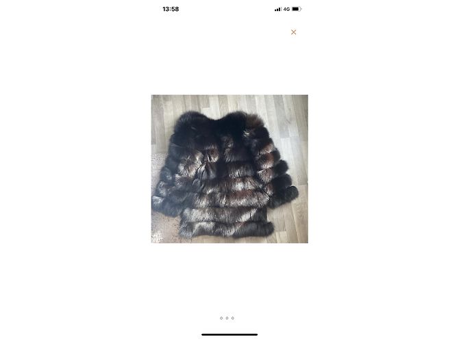 Autre Marque Furs by Natalia Abrigo de piel de zorro marrón Marrón oscuro - vista 3