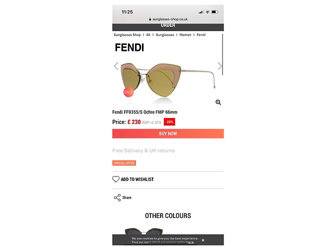 Fendi FF0355/S Sonnenbrille Rosa Gold Pink Golden - Ansicht 16