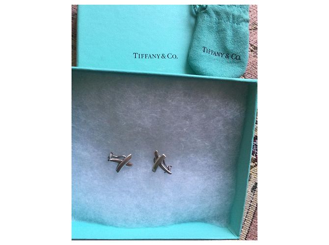 Orecchini Tiffany & Co Paloma Picasso Graffiti X Argento Grigio - vista 3