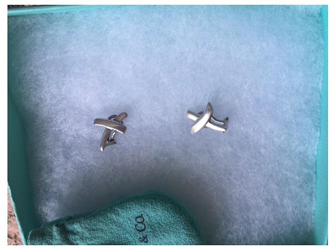 Orecchini Tiffany & Co Paloma Picasso Graffiti X Argento Grigio - vista 4