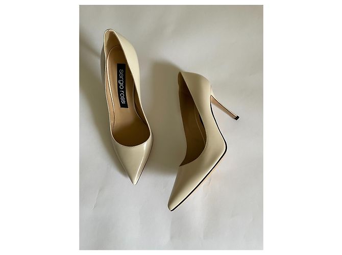 Décolleté Sergio Rossi Godiva Crema Vernice 39.5 - vista 2