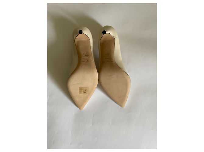 Décolleté Sergio Rossi Godiva Crema Vernice 39.5 - vista 5