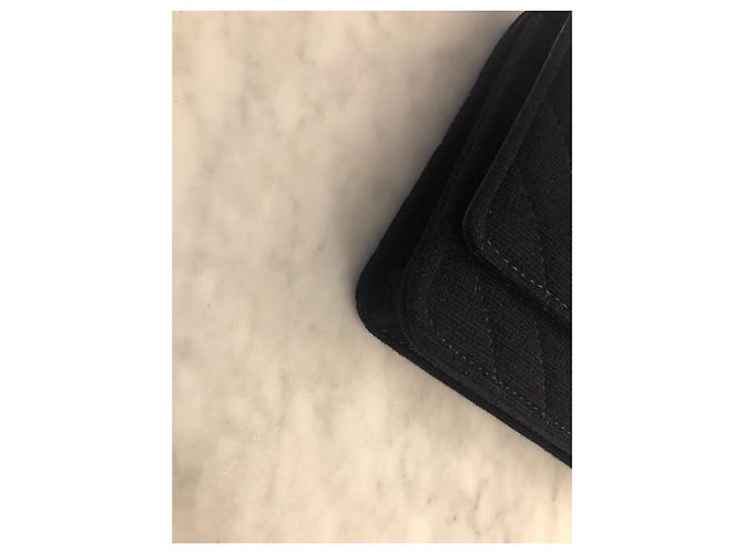 Borsa a mano Chanel in tessuto nero - vista 7