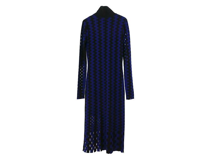 Diane Von Furstenberg Kariertes Strickkleid Blau - Ansicht 2