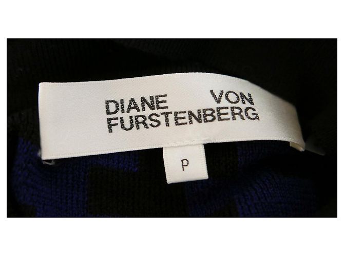 Diane Von Furstenberg Kariertes Strickkleid Blau - Ansicht 4
