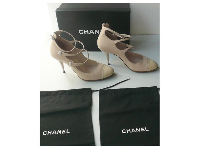 CHANEL Salomé Pumps Brides Hellbeige T38 ES - Ansicht 2