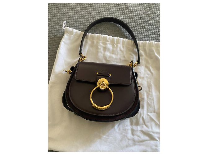 Borsa Chloé Tess in pelle rosso scuro Bordò - vista 2