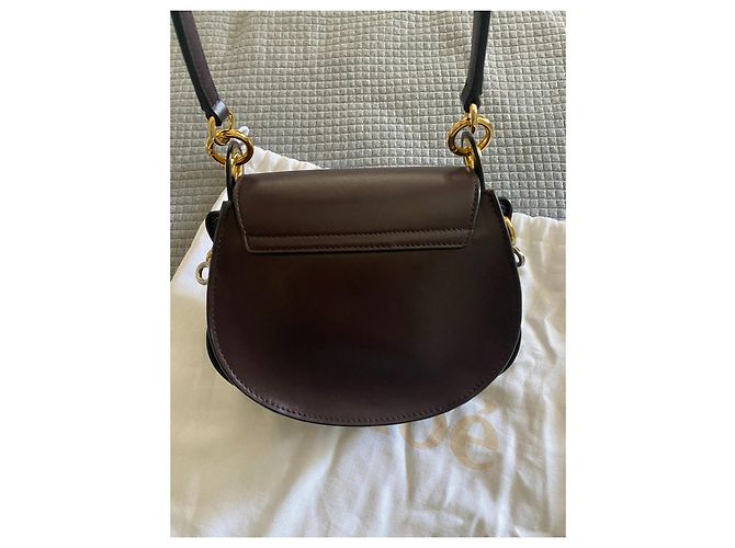 Borsa Chloé Tess in pelle rosso scuro Bordò - vista 3