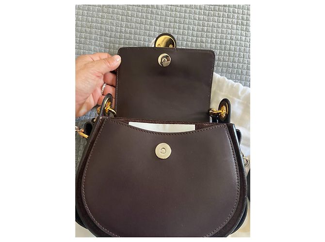 Borsa Chloé Tess in pelle rosso scuro Bordò - vista 5