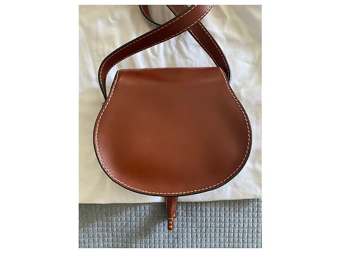 Chloé Marcie Borsa a mano in pelle Cognac - vista 4