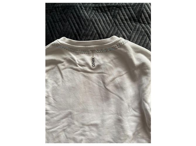 Pull Kenzo blanc en coton fille 135 cm - vue 4