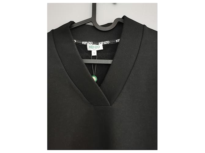 Schwarzes Sweatshirt mit gesticktem KENZO-Logo Silber Golden - Ansicht 14