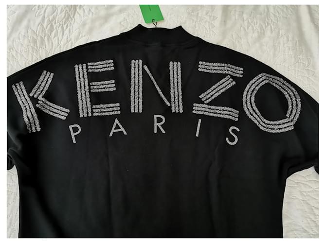 Schwarzes Sweatshirt mit gesticktem KENZO-Logo Silber Golden - Ansicht 4