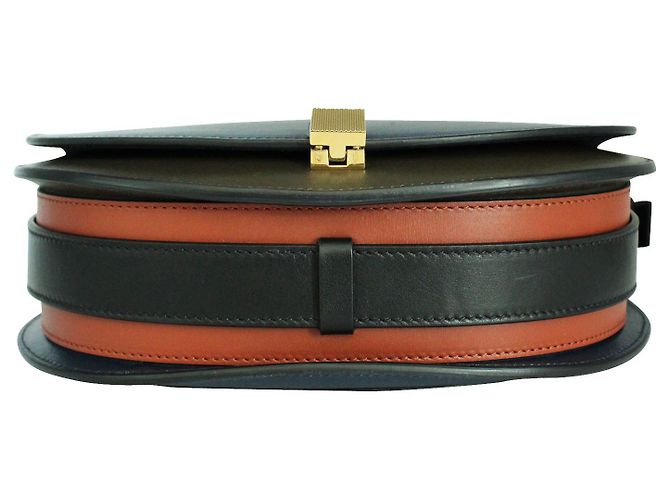 Victoria Beckham Borsa a tracolla scatola mezza luna blu navy - vista 5
