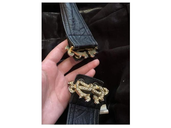 Roberto Cavalli Leather jacket with fox fur collar Black - view 3