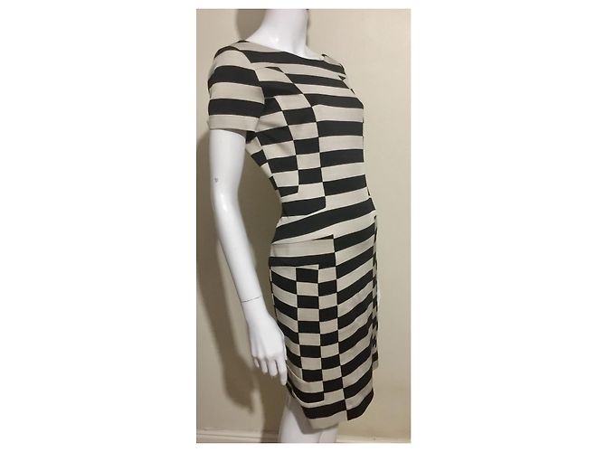 Diane Von Furstenberg DvF Kathleen Etui-Strickkleid Schwarz Grau - Ansicht 3