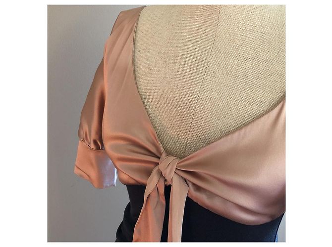 Diane Von Furstenberg Abito DvF vintage Kitt in seta e lana Nero Carne - vista 4
