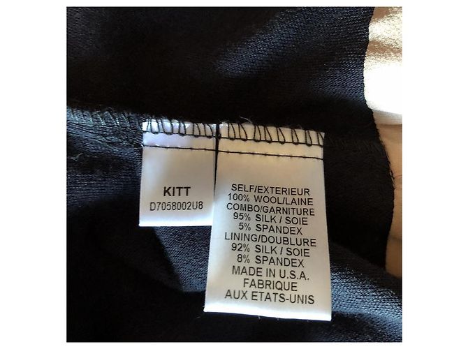 Diane Von Furstenberg Abito DvF vintage Kitt in seta e lana Nero Carne - vista 5