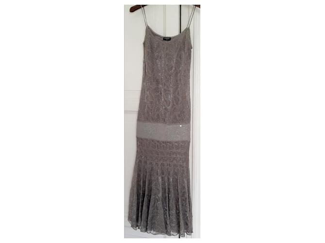 Chanel grey lace effect stole scarf Silvery Bronze - view 3