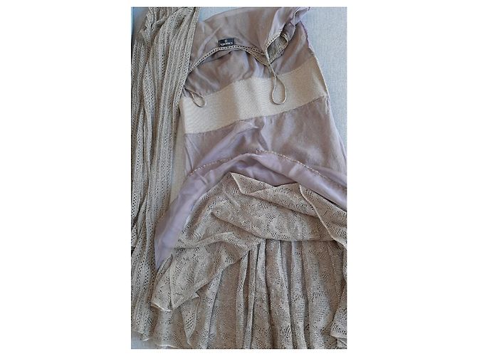 Chanel grey lace effect stole scarf Silvery Bronze - view 9