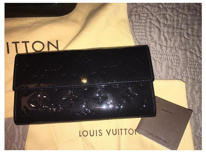 Louis Vuitton Alma Tasche und Geldbörse dunkelblau Leder - Ansicht 6