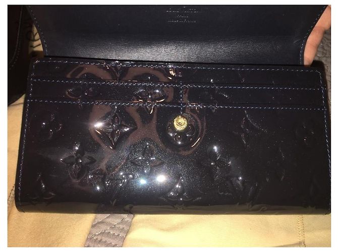 Louis Vuitton Alma Tasche und Geldbörse dunkelblau Leder - Ansicht 8