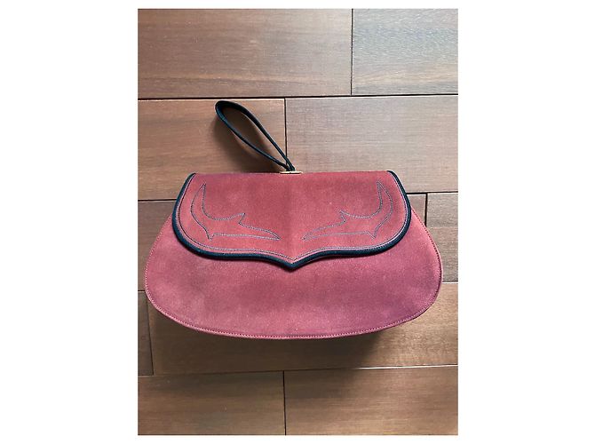 Borsa a mano Philippe Model Bordeaux e Nero Alcantara Bordò - vista 2