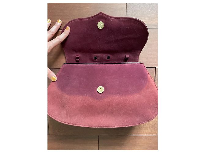 Borsa a mano Philippe Model Bordeaux e Nero Alcantara Bordò - vista 3