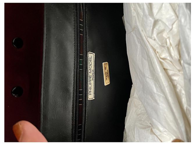 Borsa a mano Philippe Model Bordeaux e Nero Alcantara Bordò - vista 4