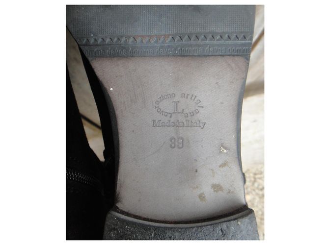 Autre Marque botas Shabbies Amsterdam pretas de couro de cervo tamanho 39 Preto - vista 6
