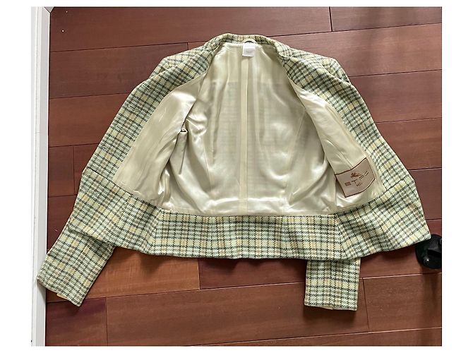 Etro Jacke aus Wolle Hellgrün - Ansicht 3