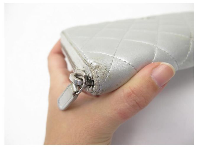 Timeless CARTERA LARGA CHANEL CLASSIC CON CREMALLERA DE PIEL ACOLCHADA PLATA - vista 6