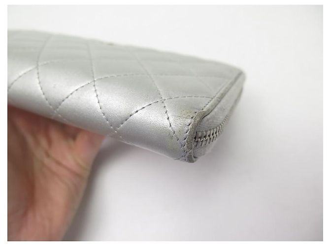 Timeless CARTERA LARGA CHANEL CLASSIC CON CREMALLERA DE PIEL ACOLCHADA PLATA - vista 7