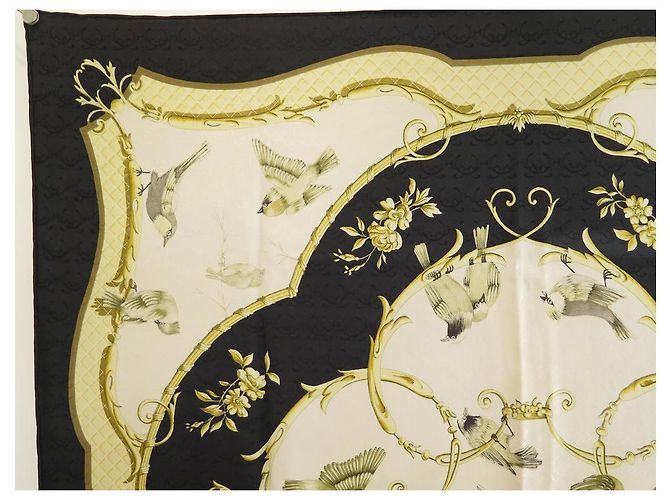 Hermès HERMES FOULARD LA CLE DES CHAMPS FACONNET SQUARE 90 SCIARPA IN SETA BROCHEE IN SETA Nero - vista 2