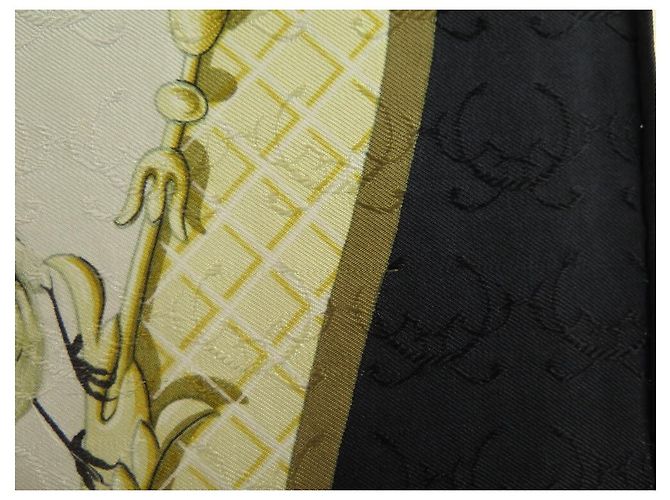 Hermès HERMES FOULARD LA CLE DES CHAMPS FACONNET SQUARE 90 SCIARPA IN SETA BROCHEE IN SETA Nero - vista 6