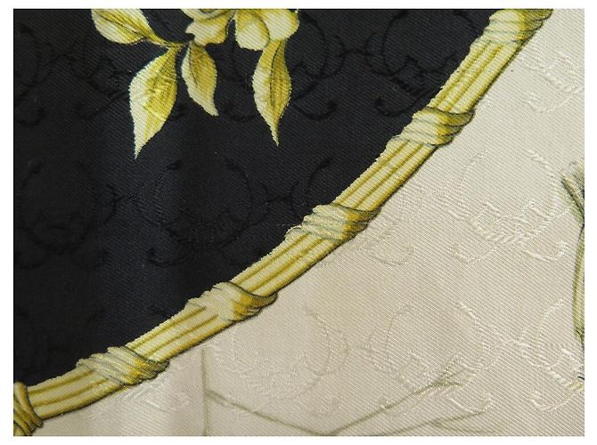 Hermès HERMES FOULARD LA CLE DES CHAMPS FACONNET SQUARE 90 SCIARPA IN SETA BROCHEE IN SETA Nero - vista 7
