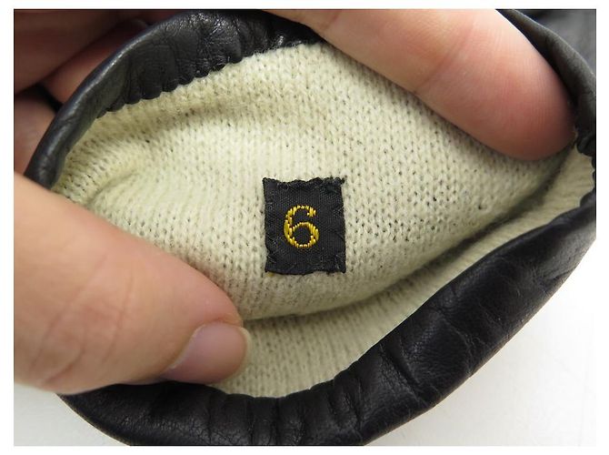 Hermès HERMES LANGE HANDSCHUHE GRÖSSE 6 SCHWARZE LEDERHANDSCHUHE - Ansicht 4