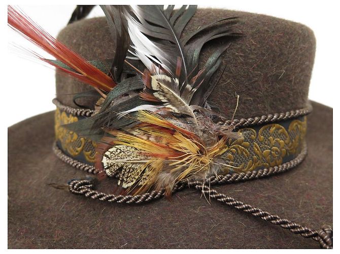 Hermès NEW HERMES HAT WITH FELT FEATHERS SIZE 52 BROWN NEW FELT FEATHER HAT - view 3