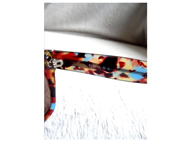 Occhiali da sole Prada SPR07P Marrone Multicolore Acetato Blu Marrone chiaro Marrone scuro Blu navy - vista 3
