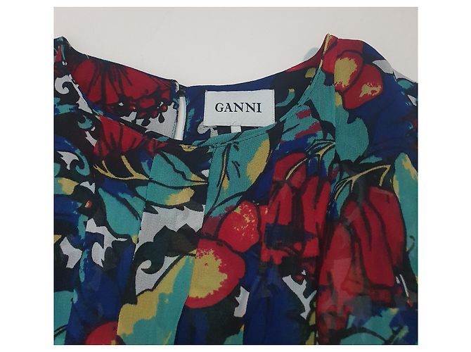 Ganni Mesdames Georgette Kleid Viscose Mehrfarben - Ansicht 3
