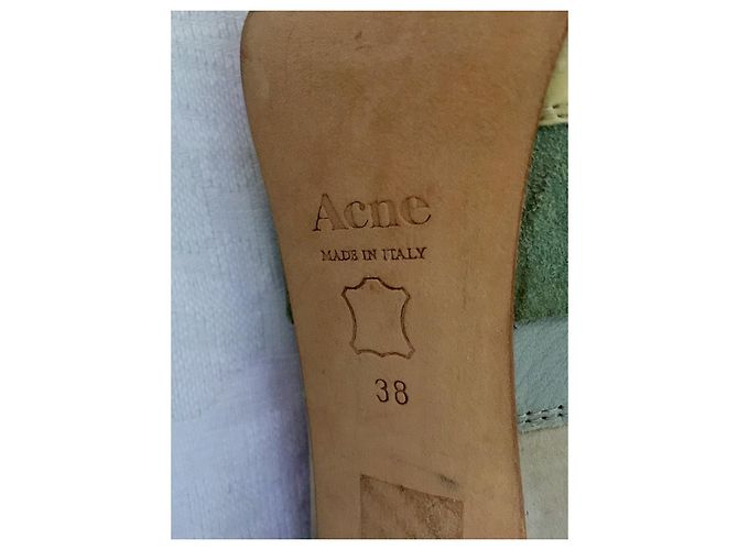 Acne Studios ACE stivaletti stringati color block Beige Taupe Verde chiaro Blu chiaro - vista 7