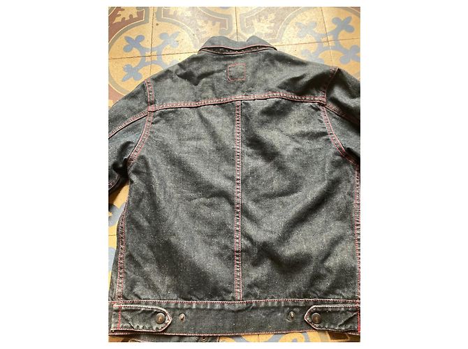 Giacca di jeans Dolce & Gabbana in cotone nero rosso blu navy azzurro Blu chiaro - vista 8