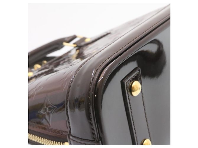 LOUIS VUITTON Monogram Vernis Rayure Alma BB Sac à main Amarante M91700 auth 23844 - vue 10