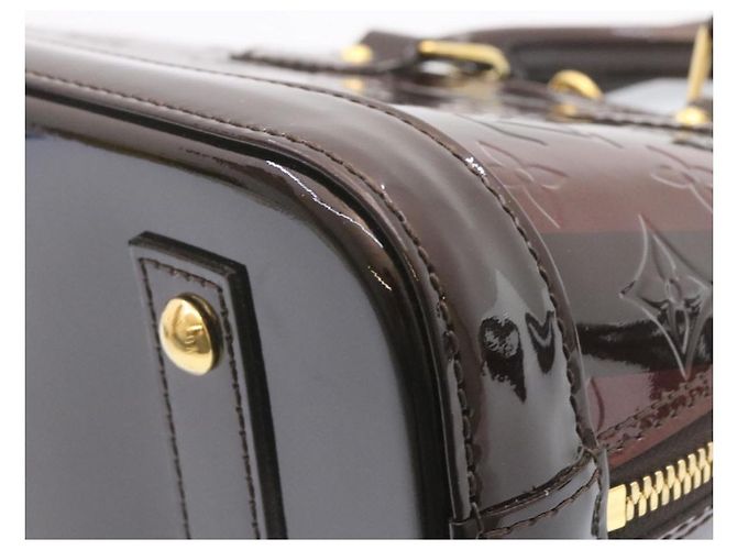 LOUIS VUITTON Monogram Vernis Rayure Alma BB Sac à main Amarante M91700 auth 23844 - vue 11